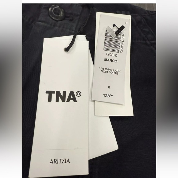 ARITZIA TNA Marco Pants Relaxed Super Low Rise Utility Pants BLACK Size 0 - Picture 3 of 8